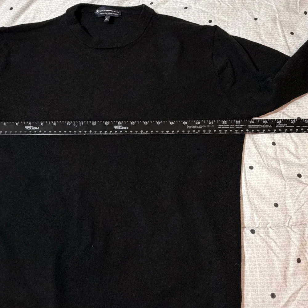 Hart Schaffner Marx Mens 2XT Black Extra Fine Merino Wool Crewneck Sweater - Picture 4 of 8
